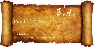 Bozó Alex névjegykártya