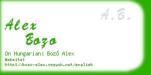 alex bozo business card